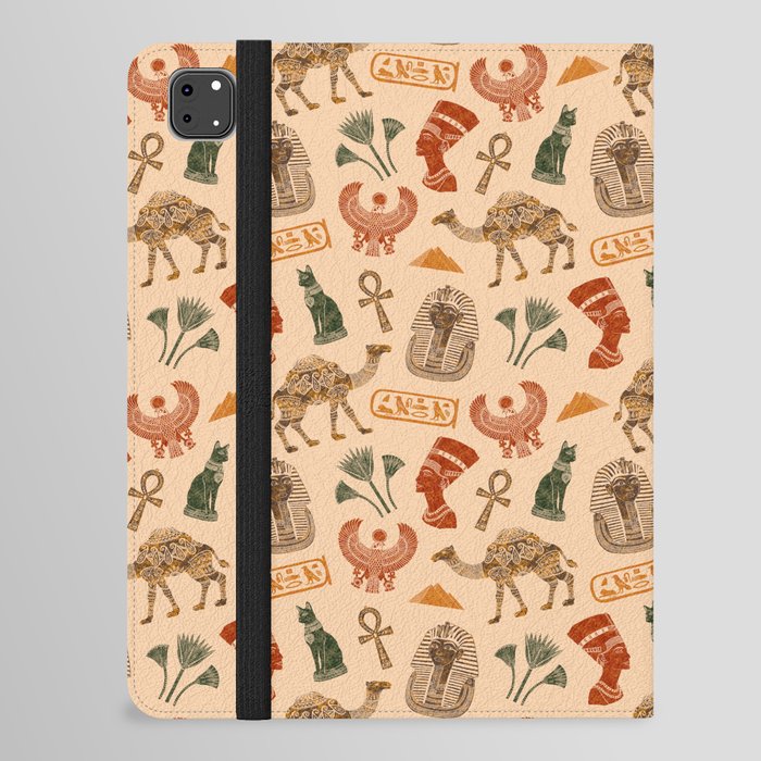 Wonders of Ancient Egypt (deep red and forest green) iPad Folio Case