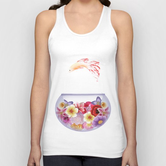 Floral Fish Bowl Unisex Tank Top