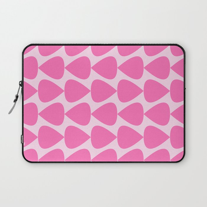 Plectrum Geometric Abstract Pattern in Bright Pink and Light Pink Laptop Sleeve