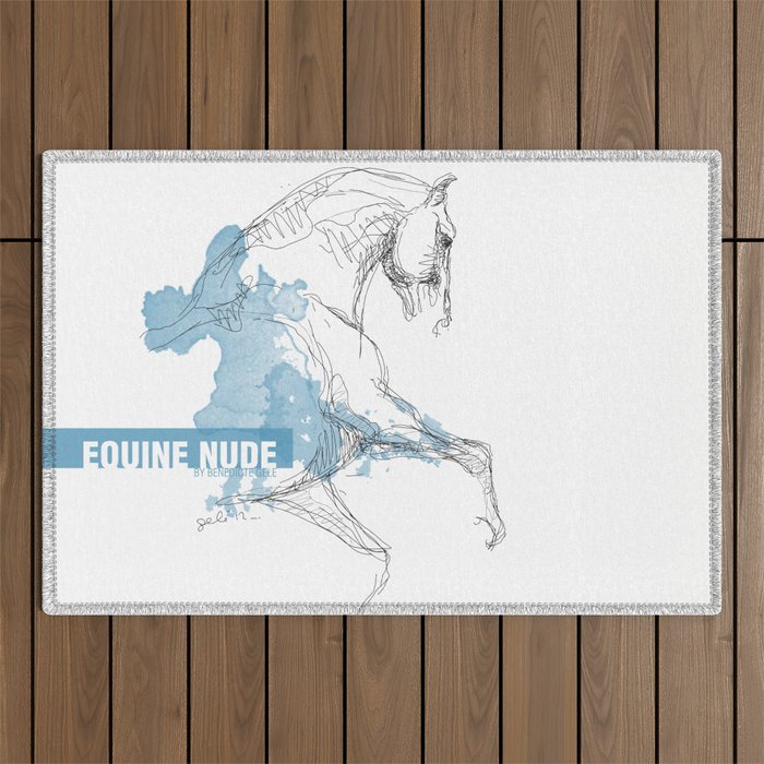 Equine Nude 1 - Horse Drawing Outdoor Rug
