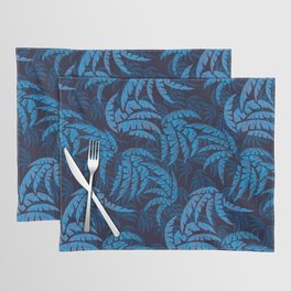 Blue Hawaiian Palm Leaves Paradise Abstract Placemat