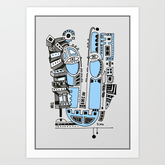 Sad robot Art Print