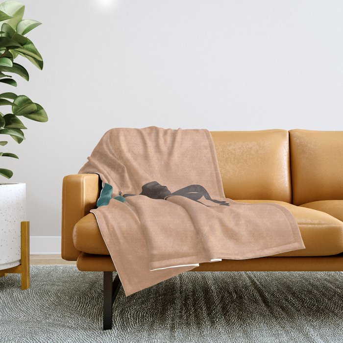 Yoga Cat 1 Throw Blanket