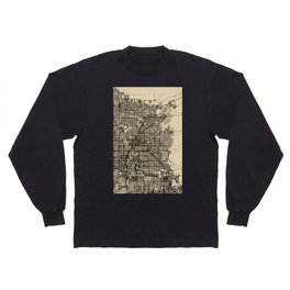 Sunrise Manor City Map - USA Vintage Map Long Sleeve T-shirt