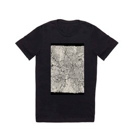 Toulouse, France - Artistic Map - Black and White T Shirt