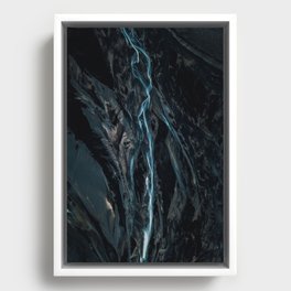 Abstract River in Iceland - Landscape Photography Framed Canvas