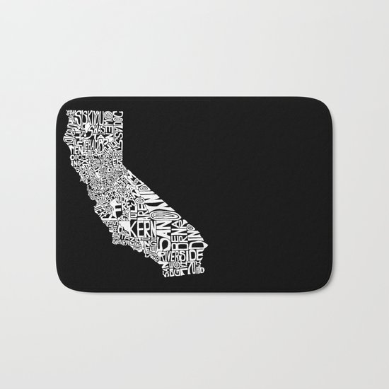 Typographic California Bath Mat