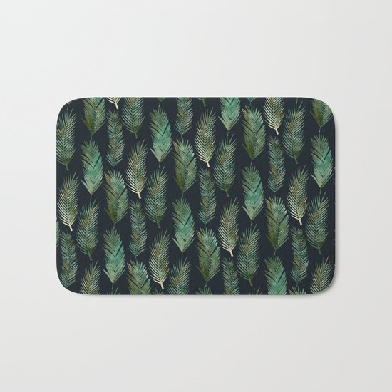 Tropical Pattern at Night Bath Mat