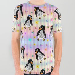 Penguins in Paradise All Over Graphic Tee
