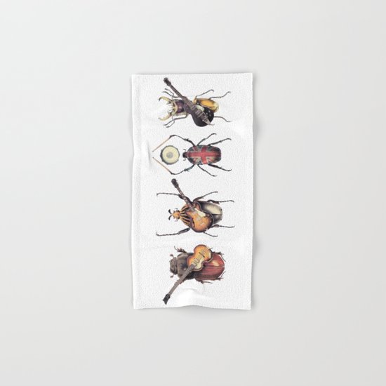 Meet the Beetles (white option) Hand & Bath Towel