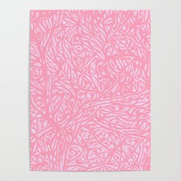 Summer Pink Peach Saffron - Abstract Botanical Nature Poster