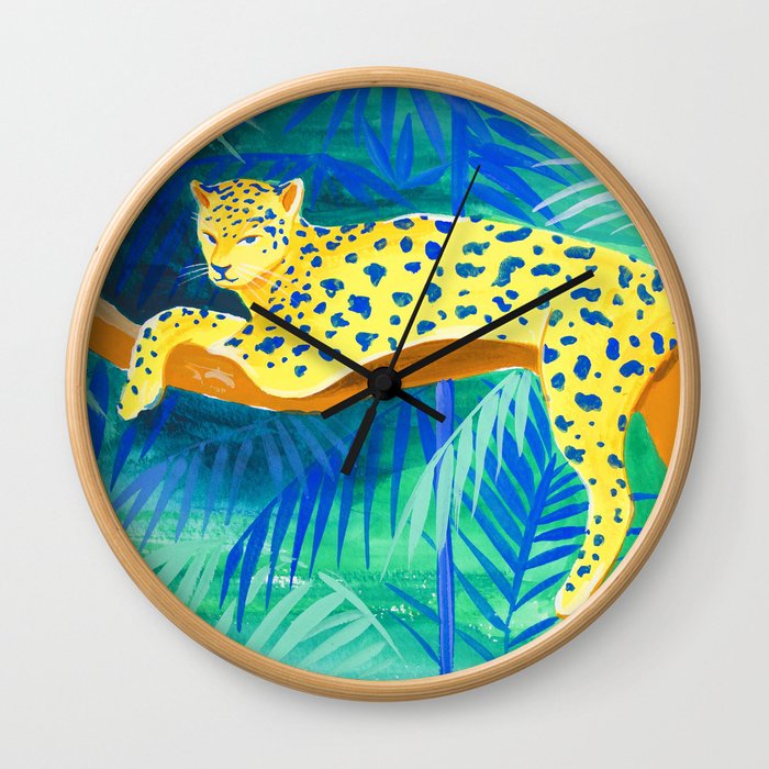 Leopard on Tree Wall Clock