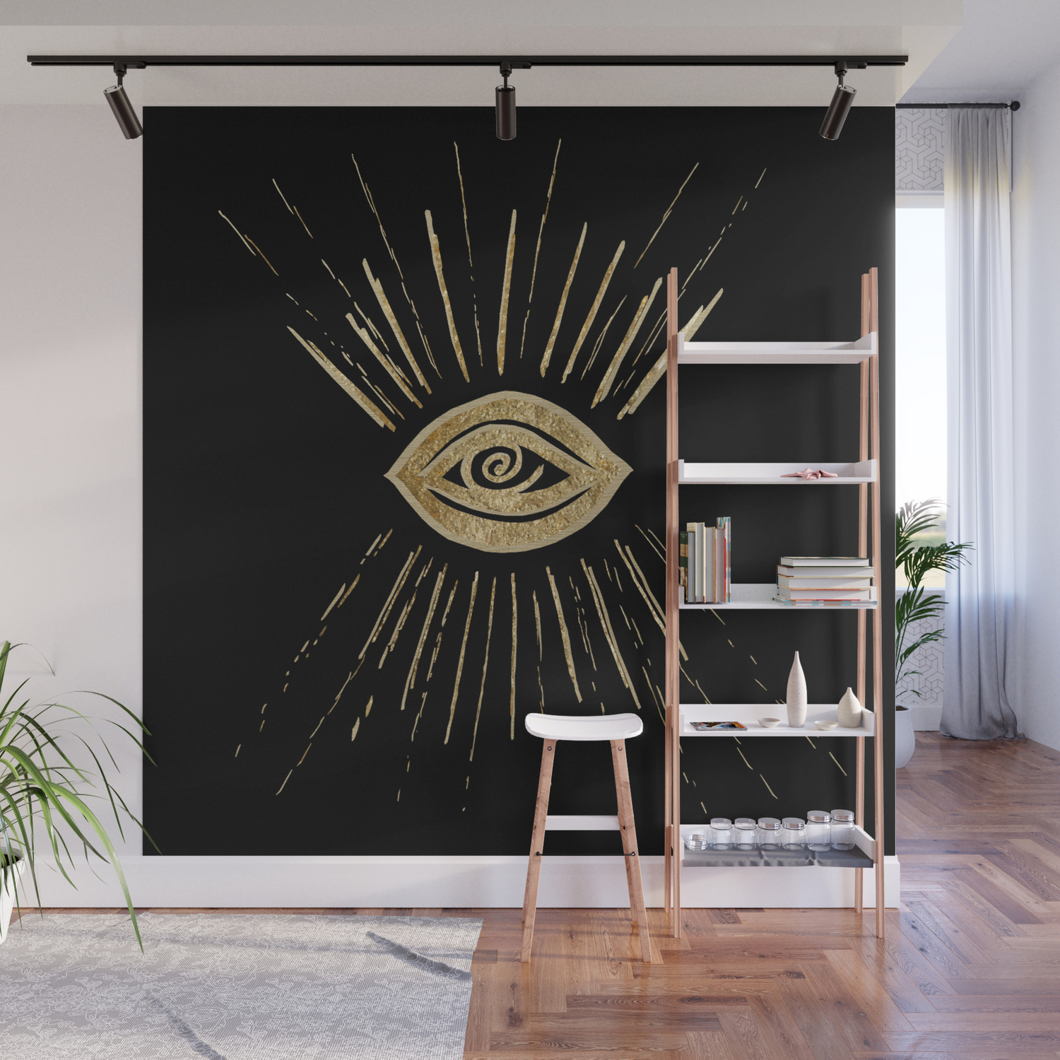 Evil Eye Gold On Black 1 Drawing Decor Art Society6 Wall