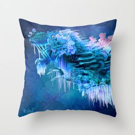 Fungi_Raptor_Blue Throw Pillow