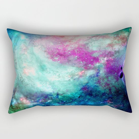 Teal Galaxy Rectangular Pillow