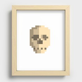 Classic Pixel Art Skull Recessed Framed Print