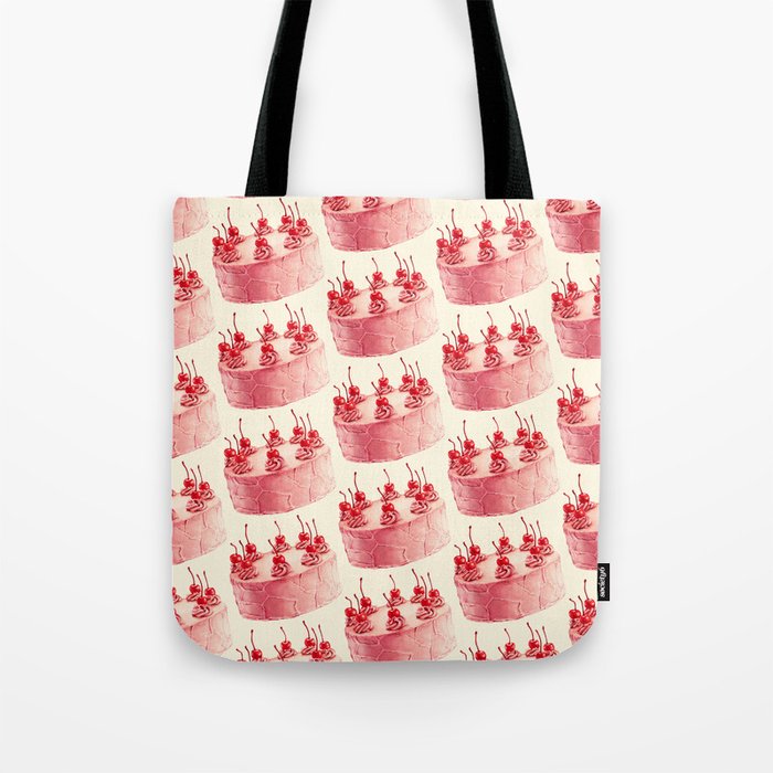 Cherry Cake Pattern Tote Bag