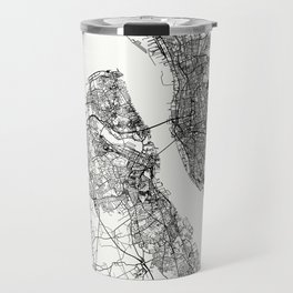 Birkenhead, England - Black and White City Map Travel Mug