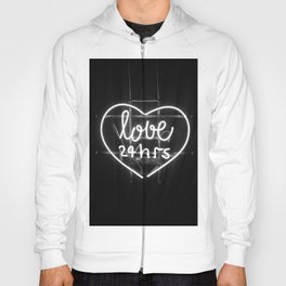 Love 24 Hours (Black and White) Hoody