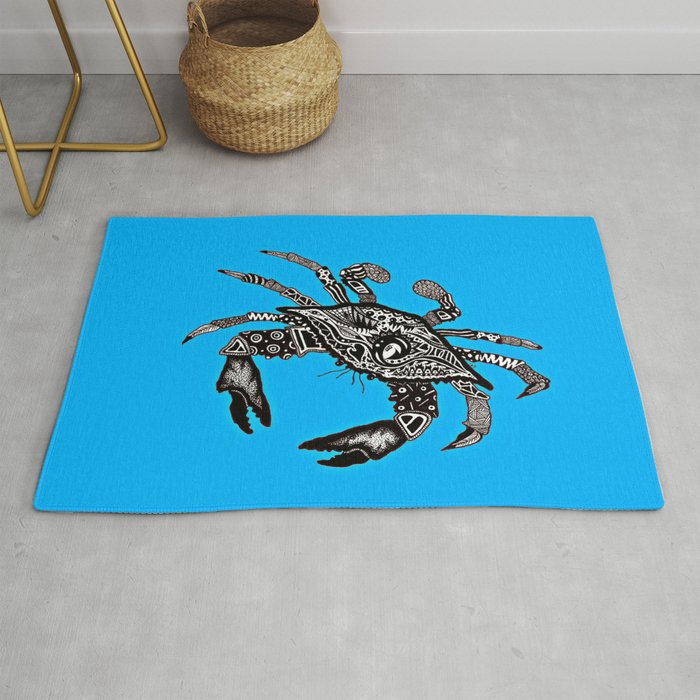 Maryland Blue Crab graffiti Rug