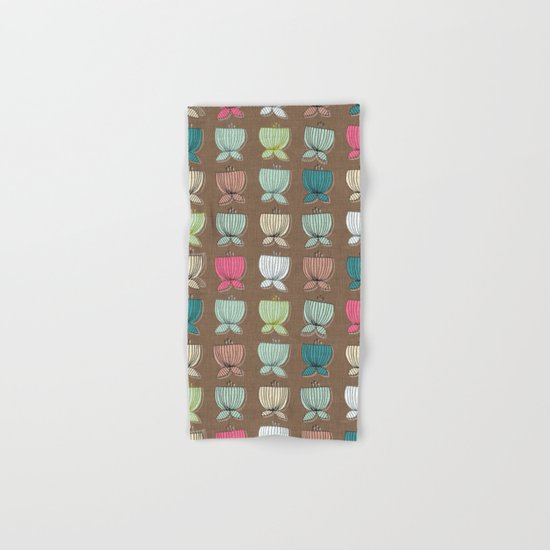 flower cups brown Hand & Bath Towel