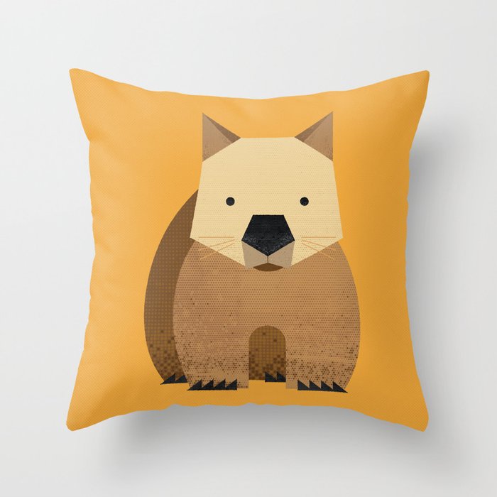 Whimsy Wombat Throw Pillow