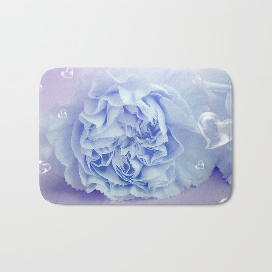 Heart Bubbles on delicate blossom 2 Bath Mat