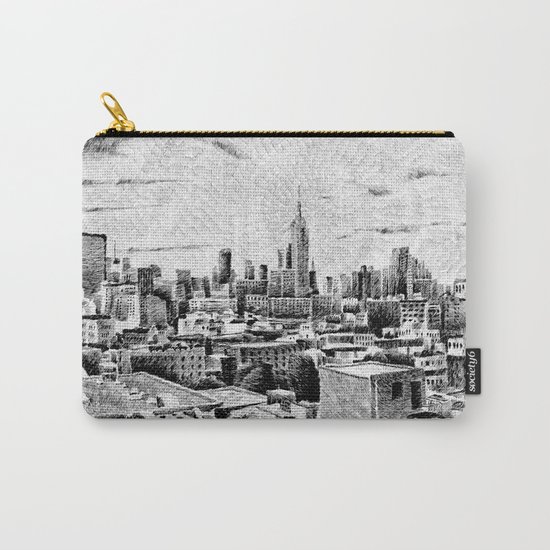 New York City - Fingerprint - Black ink Carry-All Pouch