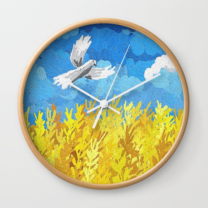 Ukraine Flag Landscape Wall Clock