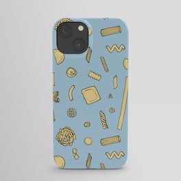 Pasta pattern blue iPhone Case