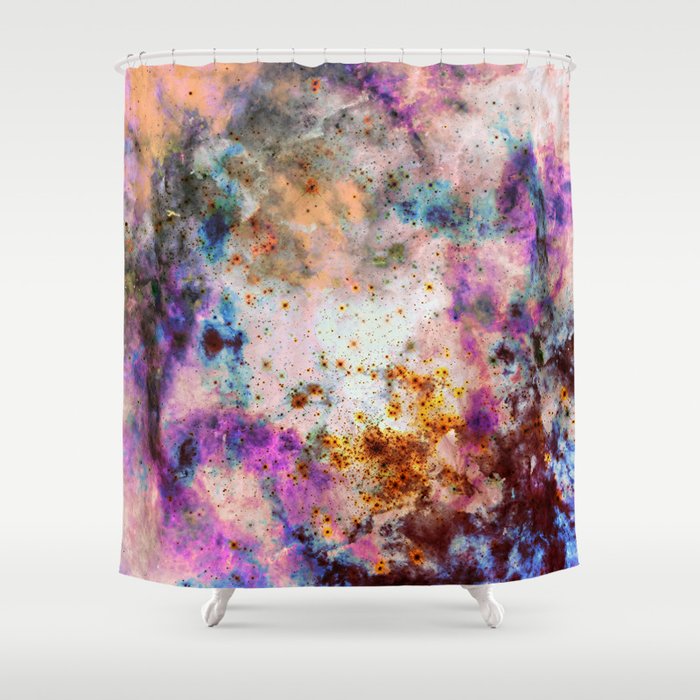 Hanado - Abstract Colorful Batik Space  Shower Curtain