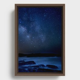 Dark Night California Coastal Waters Framed Canvas
