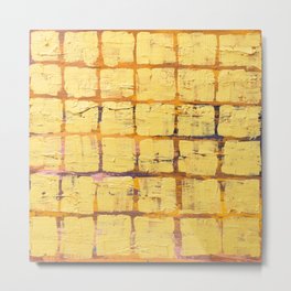 Yellow Abstract Squares On Tangerine-Orange Background Metal Print | Graphicdesign, Abstractsquares 