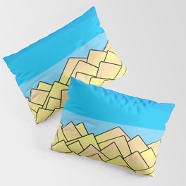 Abstract geometric pattern - yellow and blue. Pillow Sham