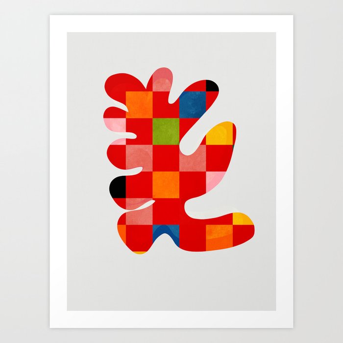 the clown - abstract minimal cut out Art Print