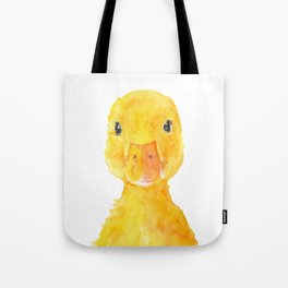 Duck Face Watercolor Painting Tote Bag