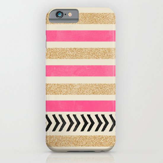 PINK AND GOLD STRIPES AND ARROWS iPhone & iPod Case