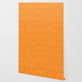 Orange Paisley Wallpaper
