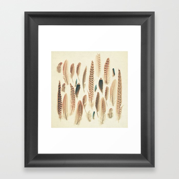 Found Feathers Framed Art Print