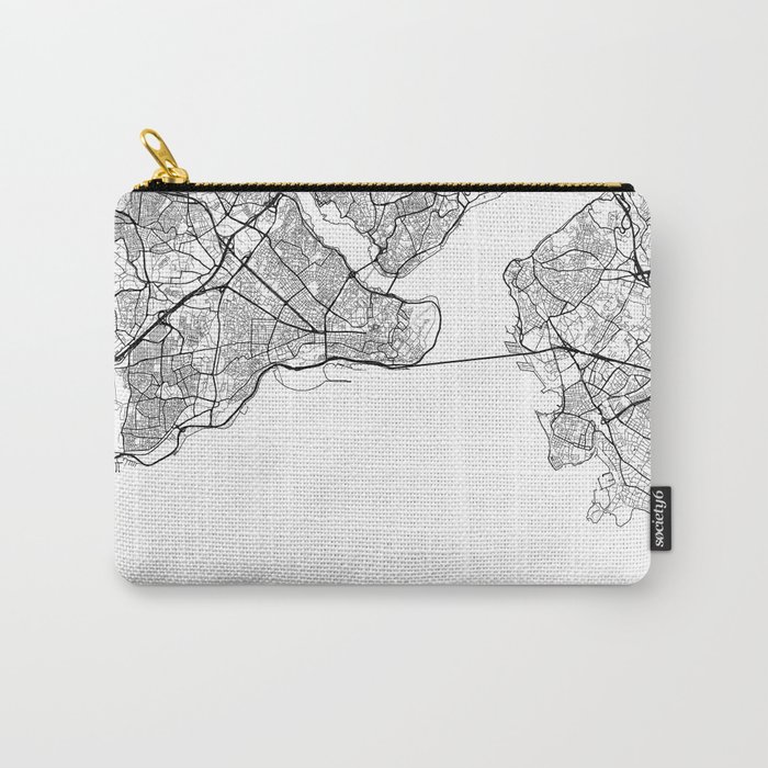 Istanbul Map White Carry-All Pouch