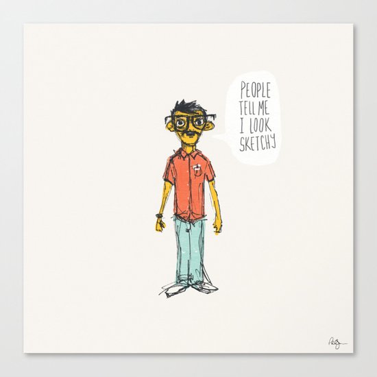 Sketchy Dude Canvas Print