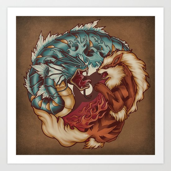 The Tiger and the Dragon Art Print