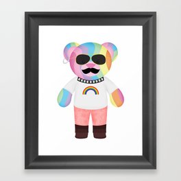Punk Rainbow Bondage Bear Full Framed Art Print