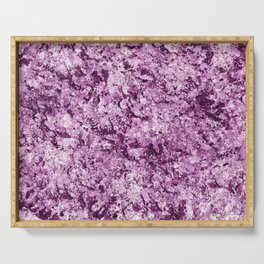 Purple Lavender White Sponge Painting Serving Tray