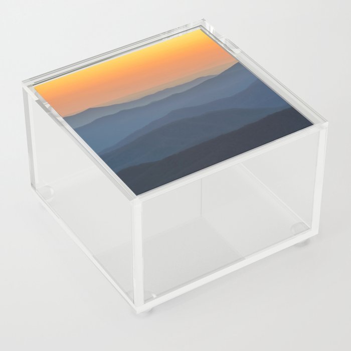 Great Smoky Mountains Sunset Blue Ridges Acrylic Box