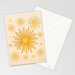 Abstract Hand-painted Vintage Golden Fireworks Stationery Card