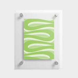 Pop Swirl Wavy Minimalist Abstract Pattern in Light Lime Green Floating Acrylic Print