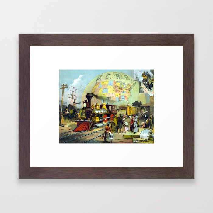 Transcontinental Railroad Framed Art Print By Warishellstore