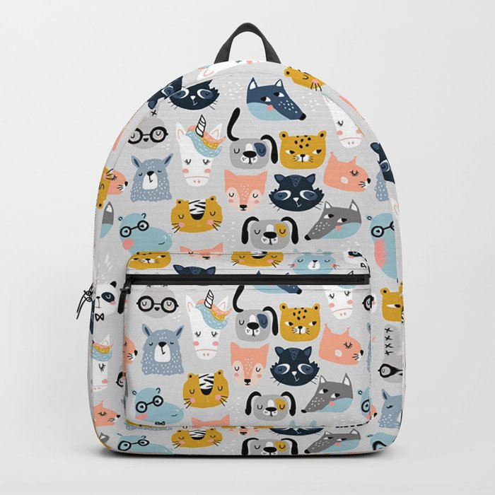 Funny animals faces Backpack