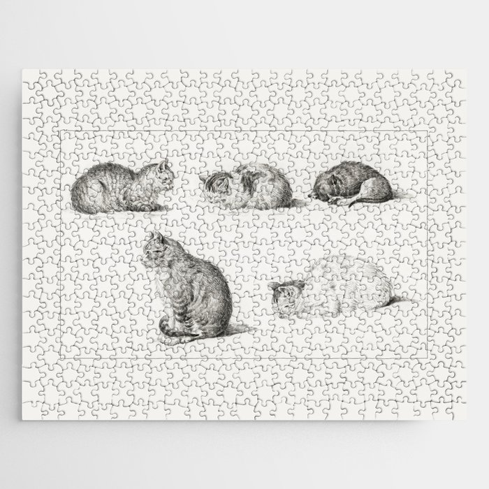 Five studies of Cats (1812) by Jean Bernard Jigsaw Puzzle